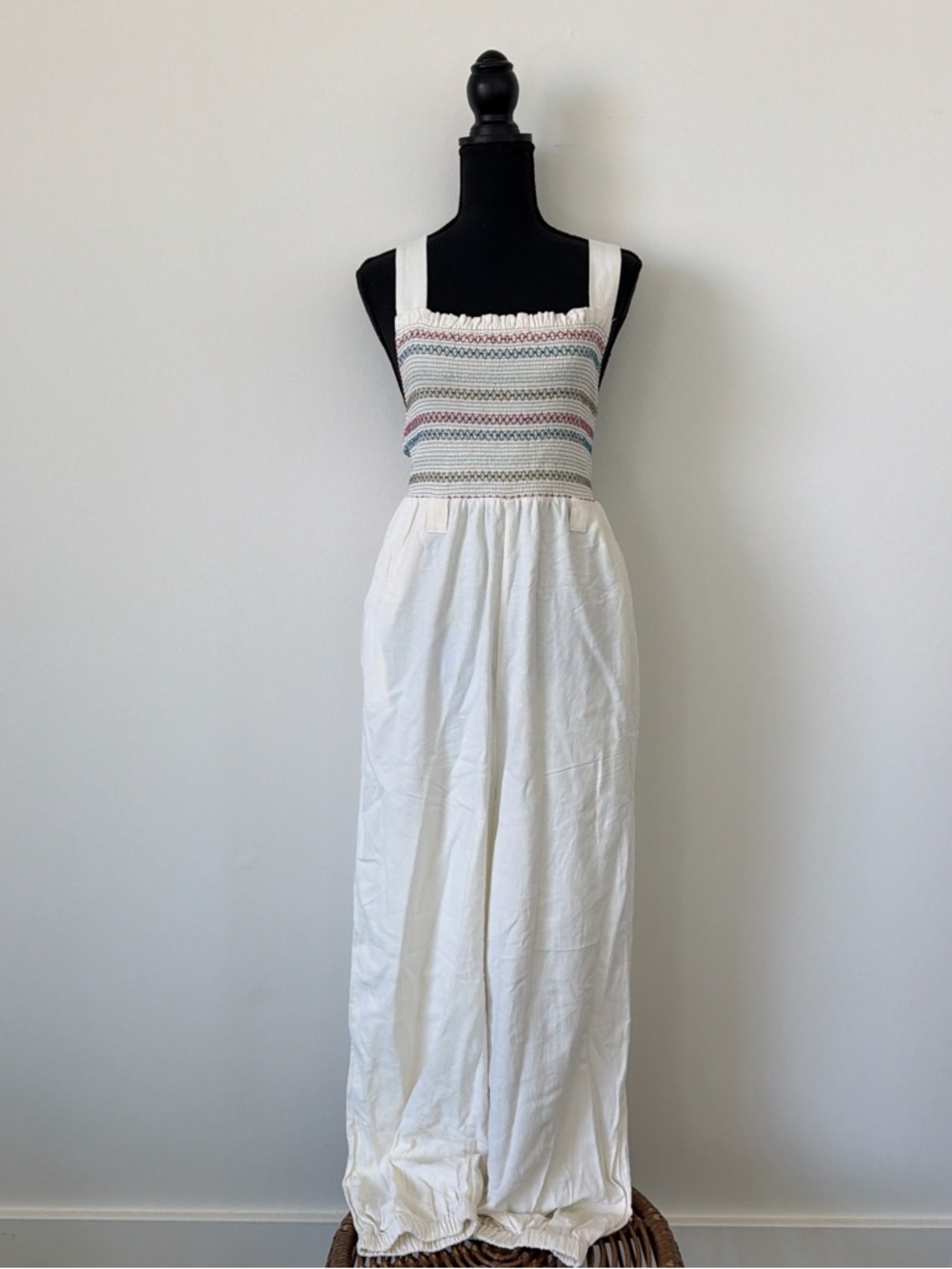 Free People Textured Maxi Dress with Smocked Detail